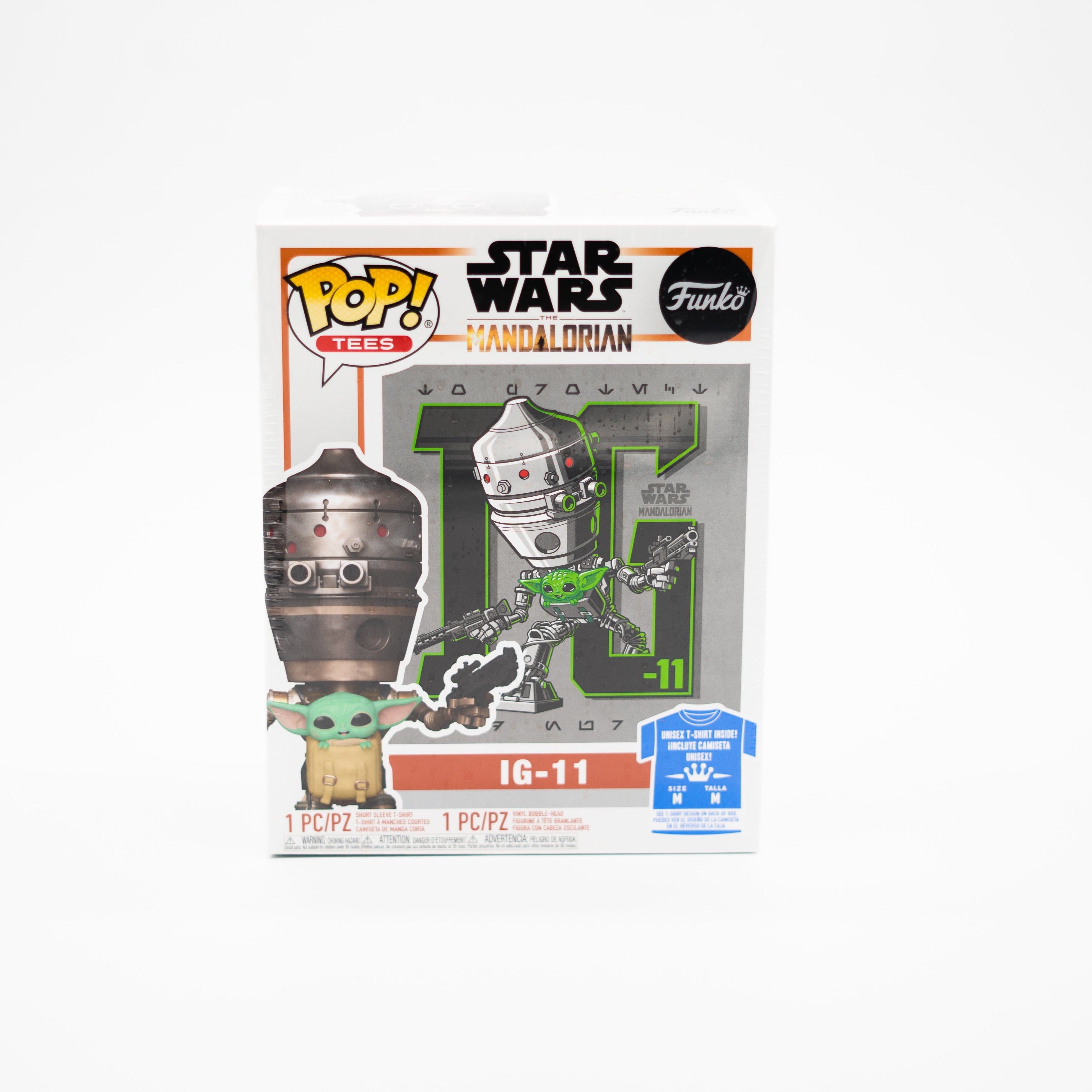 Funko Pop! Pop & Tee The Mandalorian IG-11 with Grogu tamaño M