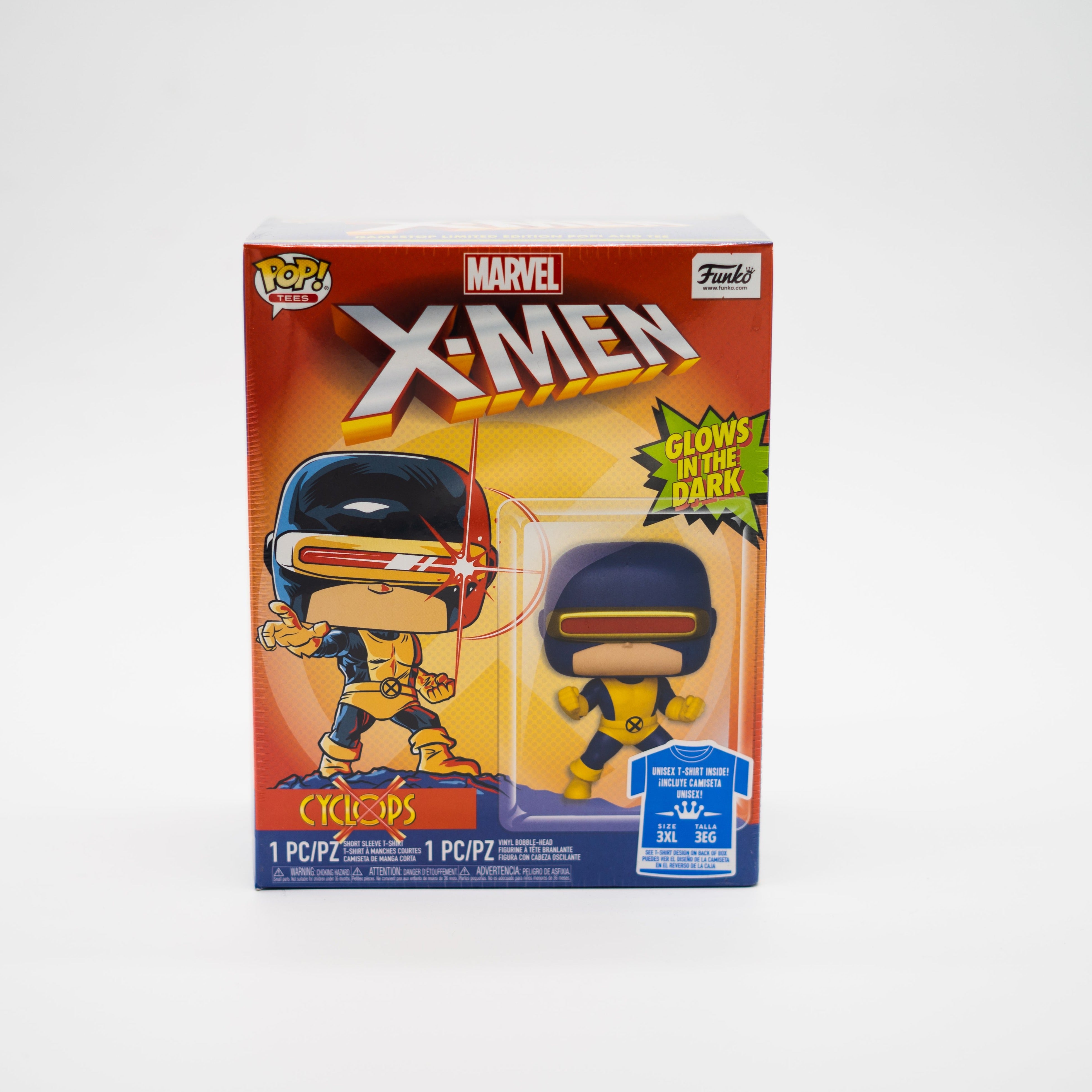 Funko Pop! Pop & Tee X-Men Psyclops #502 GITD tamaño 3XL