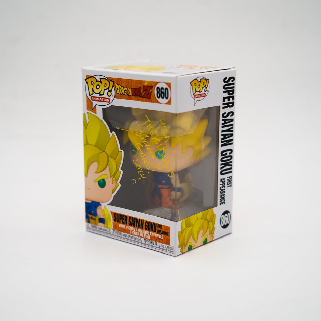 Funko Pop! Super Saiyan Goku First Apperance #860 firmado por Mario Castañeda