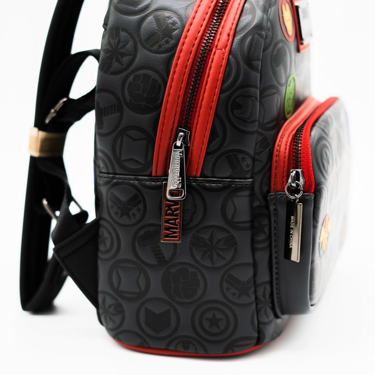 Loungefly x Marvel Avengers Debossed Icons AOP Mini Backpack