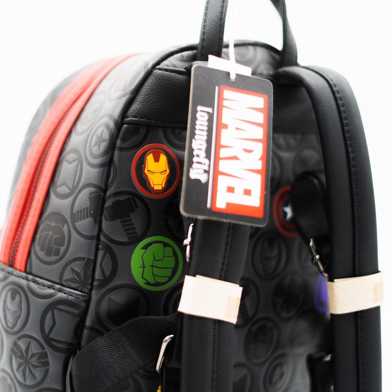 Loungefly x Marvel Avengers Debossed Icons AOP Mini Backpack