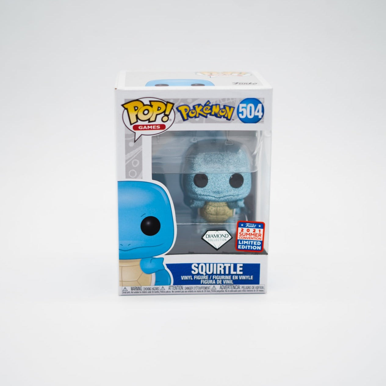 Funko Pop! Squirtle 504 Diamond 2021 Summer Convention Limited Edition