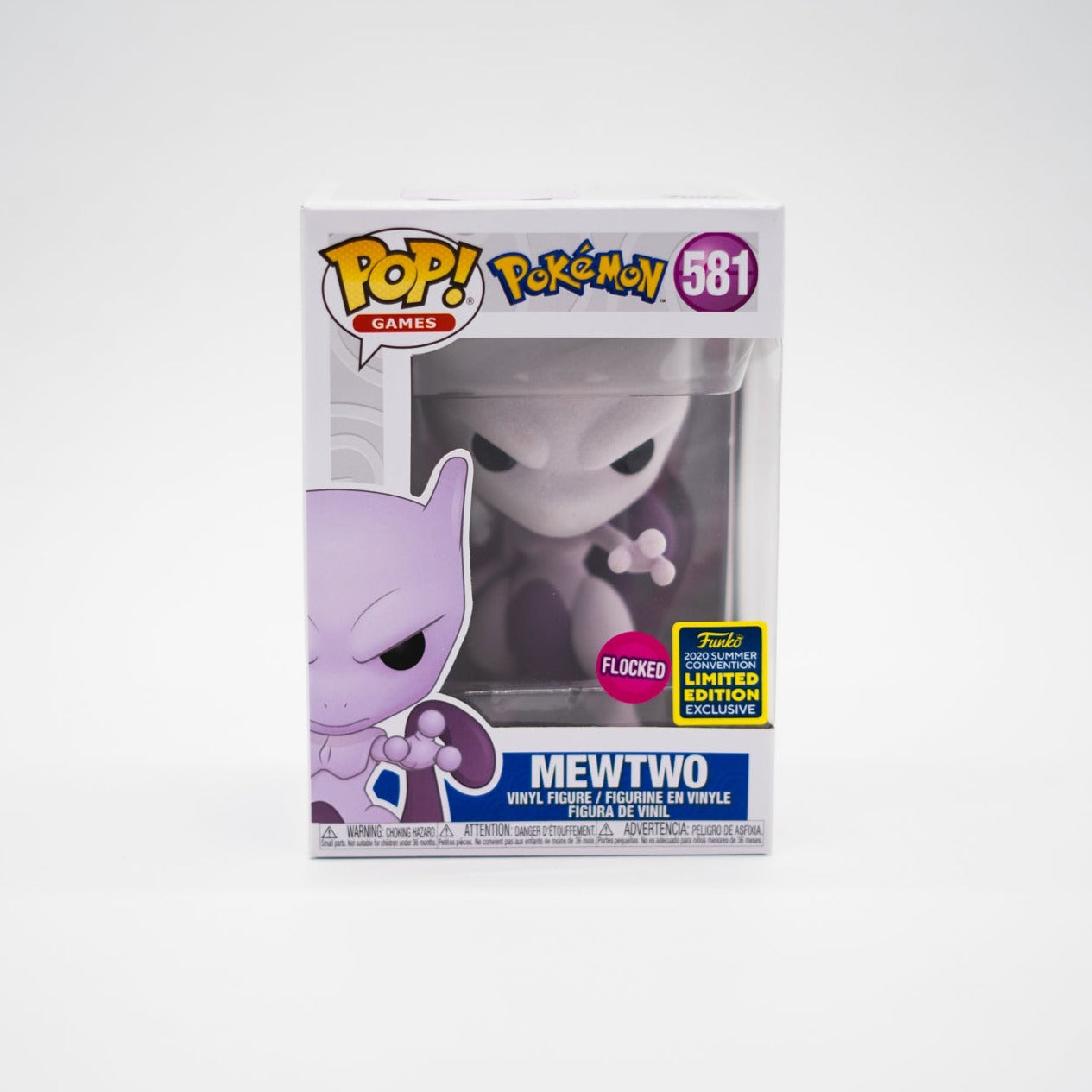 Funko Pop! Mewtwo 581 Flocked 2020 Funko Summer Convention Limited Edition